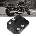 1 Set Motorcycle Kickstand Extension Enlarger Pad Side Stand Support Plate Black For Yamaha Yzf-r15 2017-2022