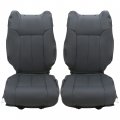 Hecasa Gray Seat Covers Compatible With 2014-2021 Toyota Tundra Crewmax Crew Max Synthetic Leather Front Second Row Full