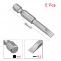 Uxcell 5 Pcs 5mm Slotted Tip Magnetic Flat Head Screwdriver Bits 1 4 Inch Hex Shank 2-inch Length S2 Power Tool