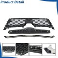 Black Front Bumper Grille Upper Honeycomb 3pcs Replacement For Forester 2014-2016