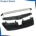 Black Front Bumper Grille Upper Honeycomb 3pcs Replacement For Forester 2014-2016