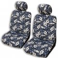Winnie Fashion Side Airbag Compatible Gray Hibiscus Surf Hawaiian Separate Headrest Cover Made In Hawaii Set Of 2 
