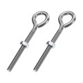 2 Pack Eye Bolts M8 X 81mm 304 Stainless Steel Threadedbolt Silver Eye Hooks With Nut For Hanging Or Securing Cables 