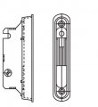 Sliding Glass Patio Door Lock Mortise Type 45 Degree Keyway Pocket Trim Plate 3-9 16 Screw Hole 