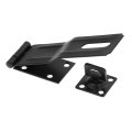 U 117228 Door And Gate Safety Hasp Hinge Latch With Swivel Staple 6 In Matte Black Stamped Steel Screws Single Pack 