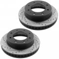 Motorbymotor Front Rotors 12 78inch 324 6mm Drilled Slotted Brake Rotor Ceramic Pad Including Cleaner Dot4 Fluid Fits For Chevy 