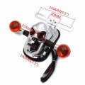 Httmt- Chrome Amer Metal Skull Brake Tail Light Signal Compatible With Bobber Choppers Motorcycle Bike P N Xh3118b-b-01-cd