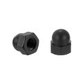 M6x1 0 Acorn Cap Nuts 50pcs Nylon Dome Head Nut Hardware For Bolt Cover Black 