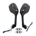 Black Smoke Turn Signal Rear View Mirrors For Suzuki Gsxr600 Gsxr750 Gsxr1000 2001 To 2016 Sv650 Sv1000 Pair Of Adjustable Abs 