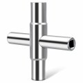 4 Way Sillcock Key Steel Water Spigot Wrench For Valve Faucet And Hose Bib 1 In 9 32 5 16 11 Silver Alloy 1pc 