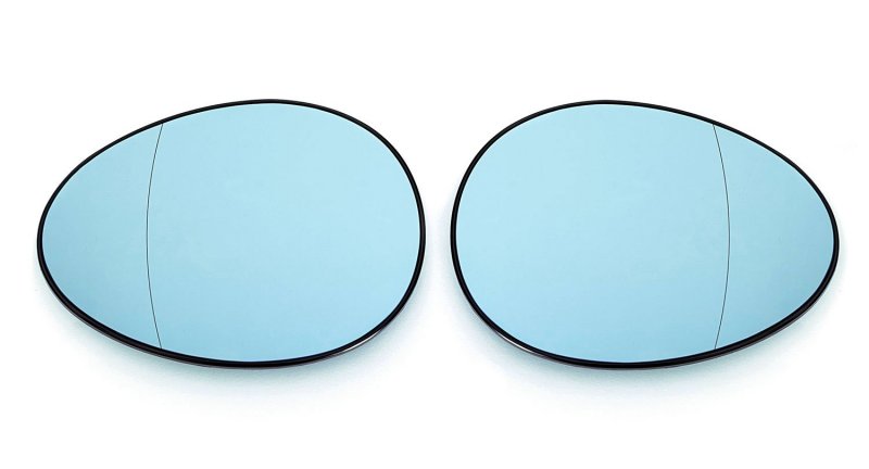 Euro Wing Mirror Glass Tinted Blue Heated Anti Blind Spot For Mini R55 R56 R57 R58 S Jwc