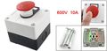 Uxcell A11090800ux0143 Momentary Switch Red Green Mushroom Push Button Station 600v 10 Amp