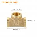 Uxcell Brass Tee Pipe Fitting 1 2 X Npt 3 Way T-connector Coupler Adapter For Gas Transport Connect Pipelines 5pcs