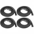 4pcs 2 3 X 150cm Auto Wheel Mudguard Eyebrow Strip Extension Trim Protector Decoration Carbon Fiber Pattern 