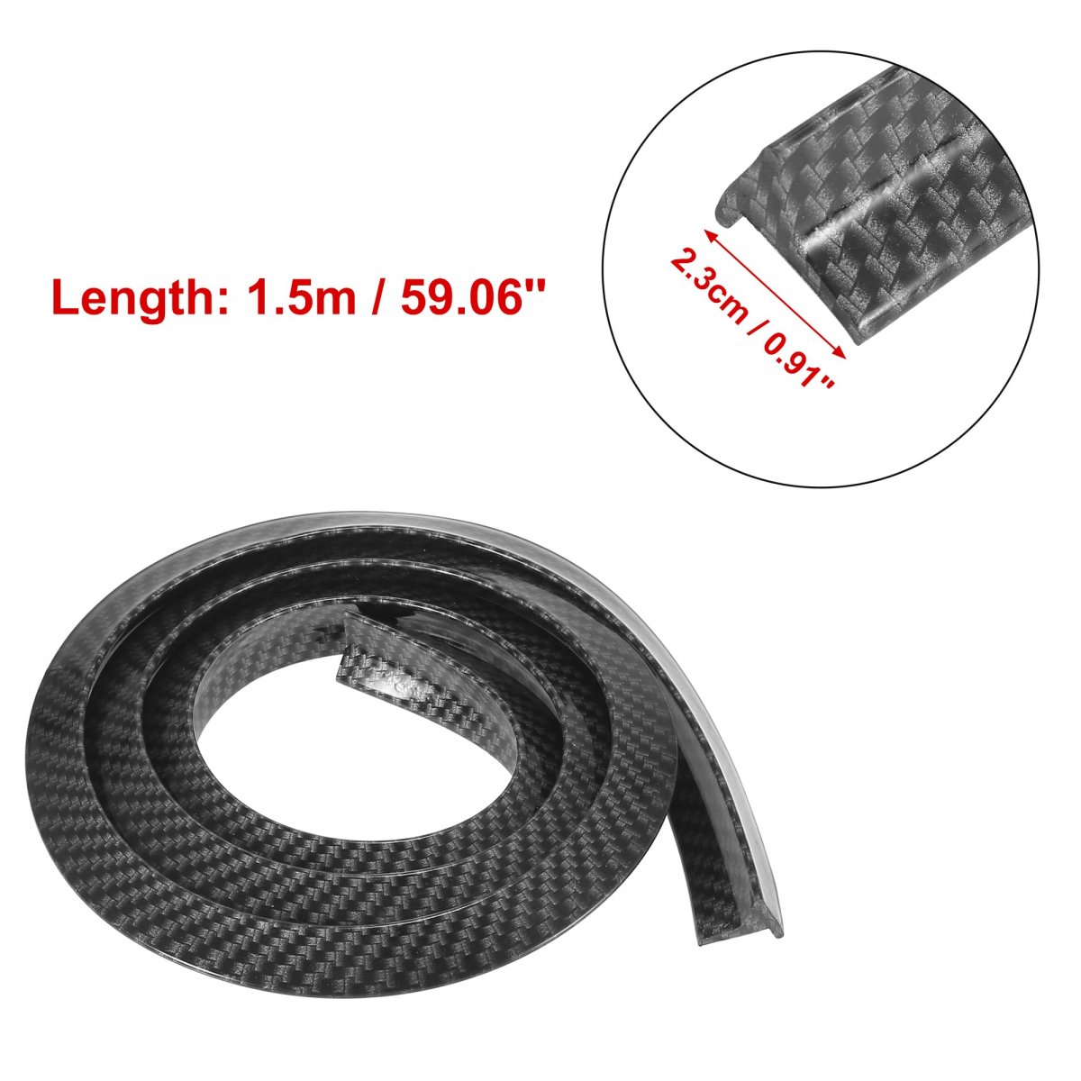 4pcs Auto Wheel Mudguard Eyebrow Strip 2 3cm X 150cm Universal Trim Protector Decoration Black Carbon Fiber Pattern Rubber