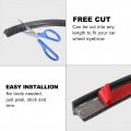 4pcs Auto Wheel Mudguard Eyebrow Strip 2 3cm X 150cm Universal Trim Protector Decoration Black Carbon Fiber Pattern Rubber
