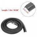 4pcs Auto Wheel Mudguard Eyebrow Strip 2 3cm X 150cm Universal Trim Protector Decoration Black Carbon Fiber Pattern Rubber