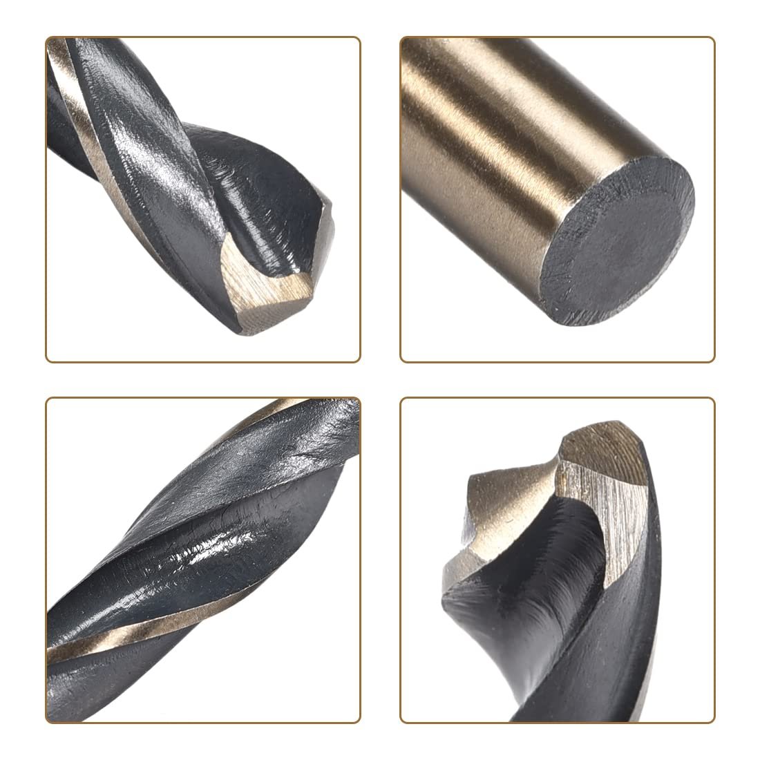 Straight Shank Twist Drill Bits 7 5mm Gold Titanium Black Nitride Coated High Speed Steel Hss 4341 With For Stainless Alloy