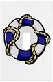 Blue Nautical Preserver Wallplate Decorative Switch Plate Cover 1 Gang Sin 