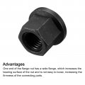 Uxcell M20 Flange Hex Nut Grade 8 Carbon Steel Black Oxide Finished For Machinery