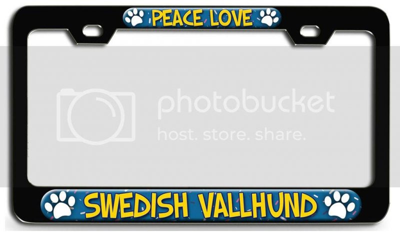 Peace Love Swedish Vallhund Dogs Pets Bl 3d Metal License Plate Frame Auto Suv Truck Tag Holder E64