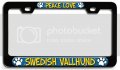 Peace Love Swedish Vallhund Dogs Pets Bl 3d Metal License Plate Frame Auto Suv Truck Tag Holder E64 