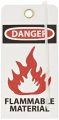 Nmc Rpt71g Danger Flammable Material Accident Prevention Tag With Brass Grommet Unrippable Vinyl 3 Length 6 Height Black Red On 