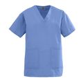Medline Angelstat Ladies V-neck 2 Pocket Scrub Top Small Ceil Blue 