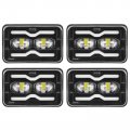 Suparee 4pcs 4x6 Led Headlights High Low Beam Black 6x4 Inch Truck Rectangle Headlight Replacement Assembly Drl Amber H4651 