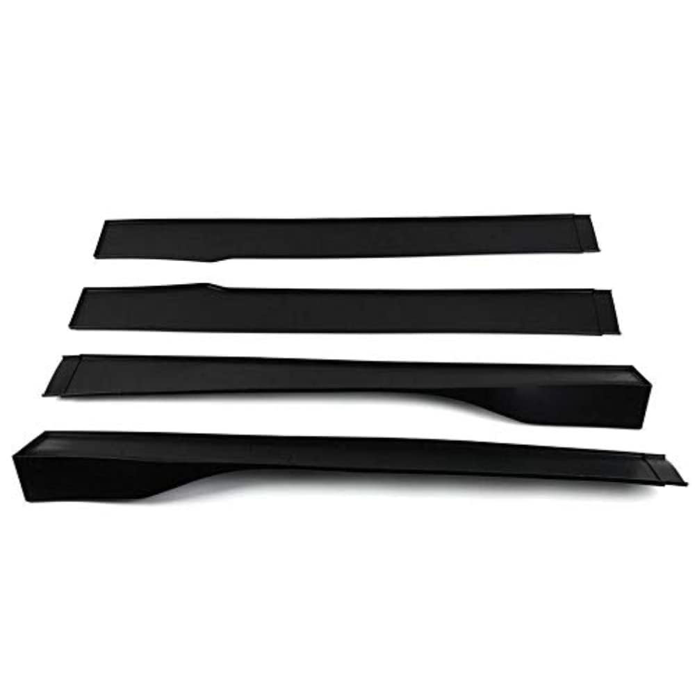 Universal Rocker Panel Extension Splitter Lip Double-sided Tape Not Included Body Side Skirt Kit Black 4 Pcs
