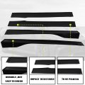 Universal Rocker Panel Extension Splitter Lip Double-sided Tape Not Included Body Side Skirt Kit Black 4 Pcs