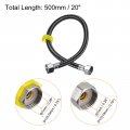 Uxcell Faucet Supply Line Connector G1 2 Female X 20 Inch Long Braided 304 Stainless Steel Water Hose Black