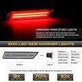Vipmotoz Chrome Housing Red Full Led Front Side Marker Light Parking Lamp For 2010-2015 Chevy Camaro Driver Passenger