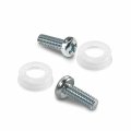 Ipick Image For Ford Mustang Tri-bar In White On Chrome Two Abs Plastic License Plate Frame Screw Cover Set