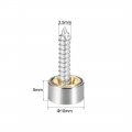 Uxcell Mirror Screws Decorative Caps Cover Nails Brushed Stainless Steel 10mm 2pcs
