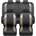 Bdk Carxs Monaco Seat Covers For Cars Full Set Beige Tri-tone Front Car With Split Rear Bench Back Cover Automotive Trucks Suv 
