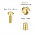 Uxcell Brass Machine Screws M3x8mm Phillips Pan Head Fastener Bolts For Furniture Office Equipment Electronics 12pcs