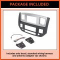 Ecotric Stereo Radio Double Din Dash Install Bezel Kit Compatible With 2006-2009 Dodge Ram Truck Silver Slate Gray Replace For