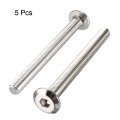 Uxcell M6x60mm Furniture Bolts Hex Socket Screws Fastener Carbon Steel 5pcs