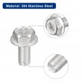 Uxcell M8x18mm Phillips Hex Head Flange Bolts 5pcs 304 Stainless Steelagon Hex Machine Screws