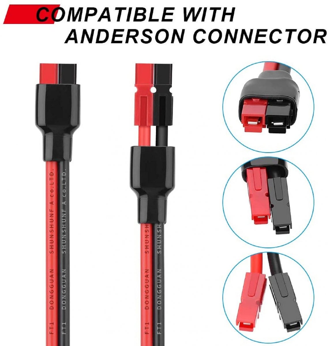 Extension Cable 20ft 6m Battery Charger Adapter 45a Anderson Connector For Gz Yeti G500 Explorer 1000 Solar Generator Power