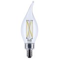 Satco 5 5w Ca10 Led Light Bulb 5000k Natural 500 Lumens Clear Flame Tip 300 Degree Beam E12 Candelabra Base 92 Cri Dimmable Wet 