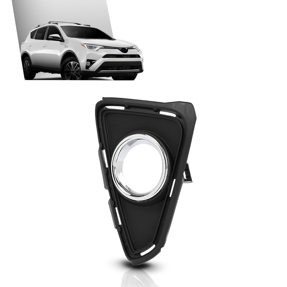 Fog Light Bezel Lamp Trim With Chrome Right Passenger Side For Toyota Rav4 2016 2018 Part Number 520300r030 To1039192