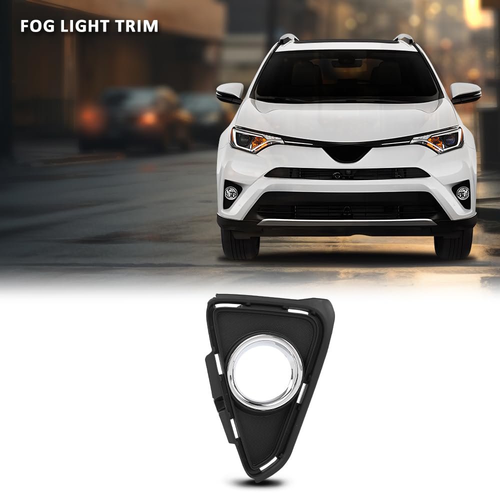 Fog Light Bezel Lamp Trim With Chrome Right Passenger Side For Toyota Rav4 2016 2018 Part Number 520300r030 To1039192