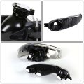 Dual Halo Black Clear Corner Projector Headlight W Bumper Lamps Tool Kit Compatible With Gmc Sierra Yukon Denali 01-06