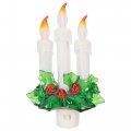 Three Dipped Candles With Holly 7 75 Inch Acrylic Decorative Swivel Plug Flickering Night Light 