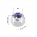 Uxcell Hex Lock Nuts M3 X 0 5mm Stainless Steel Nylon Insert Self-locking For Fasteners 20pcs Silver Tone