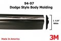 Automotive Authority Black Chrome Side Body Trim Molding Replacement For 1994-1997 Dodge Ram Pickup Truck 1-7 8 Wide Half Roll