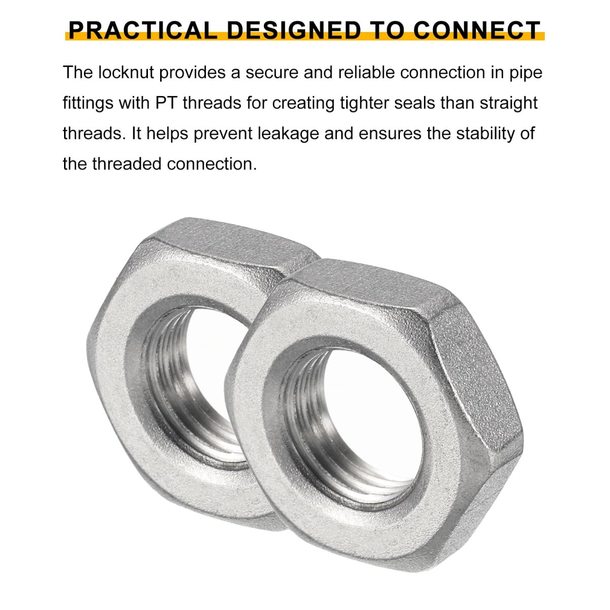 8pcs Cast Pipe Fitting Hex Locknut 304 Stainless Steel Lock Nut Pt 1 4 Female Thread For Plumbing Fixed Water Broom And
