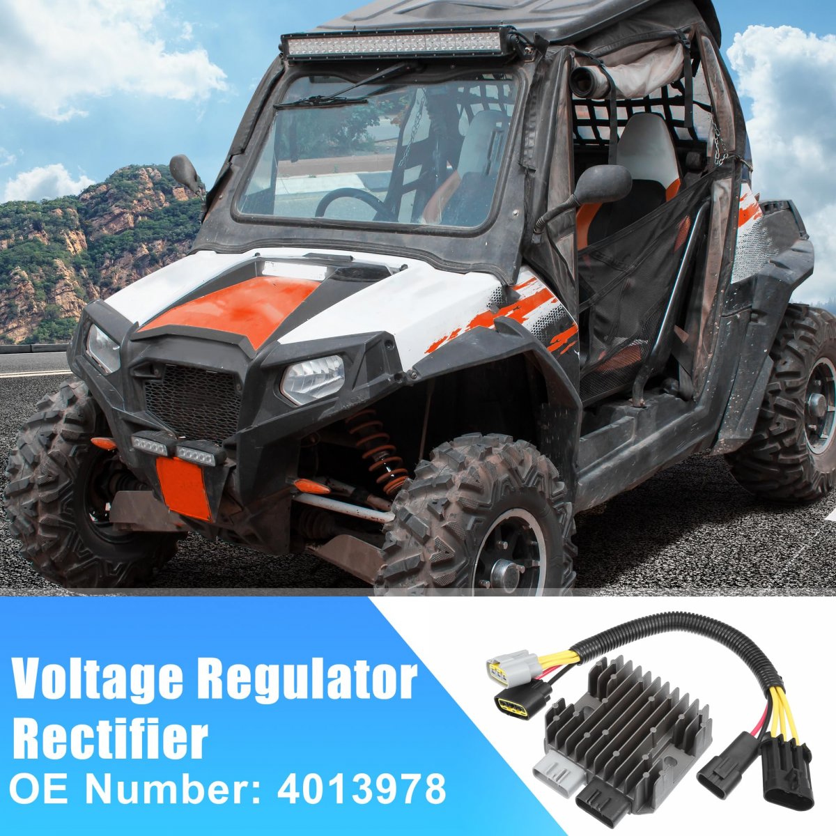 1 Set Metal Utv Voltage Regulator Rectifier With Wire Harness For Polaris General 4 1000 2017-2021 Rzr 900 2014-2020 No 5wires